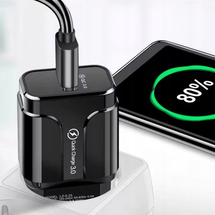 SZYBKA Ładowarka sieciowa zasilacz 18W USB 3A QuickCharge3.0 Waga produktu z opakowaniem jednostkowym 0.15 kg