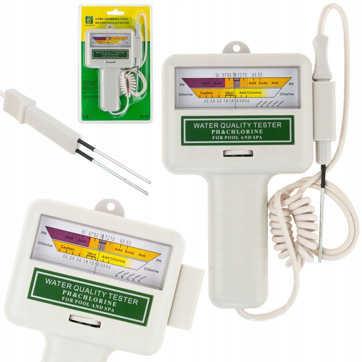 Bazénový Merač Vody, Tester Ph, Presná Hladina Chlóru Na Batérie