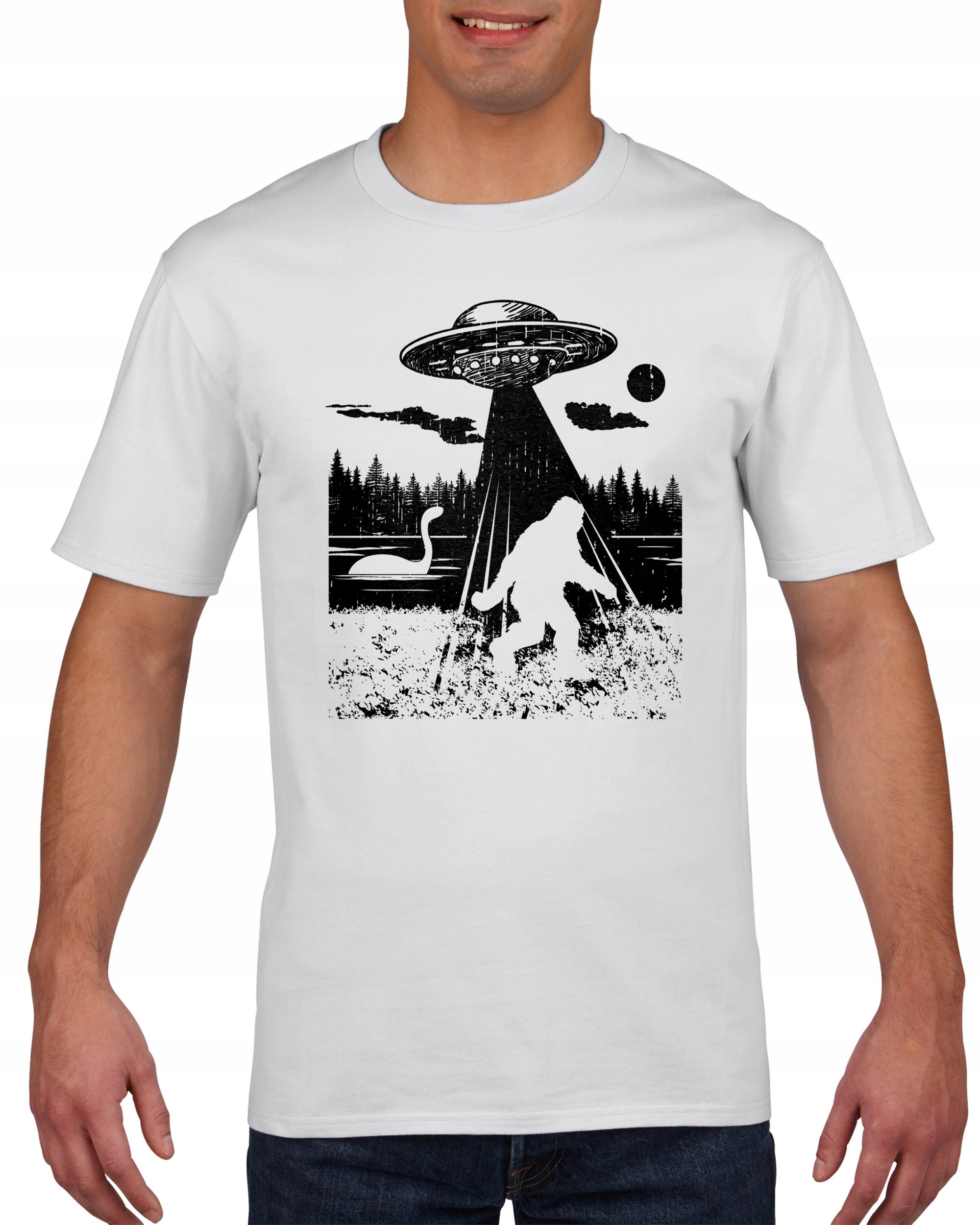 

Koszulka męska Ufo kosmici i Wielka Stopa L