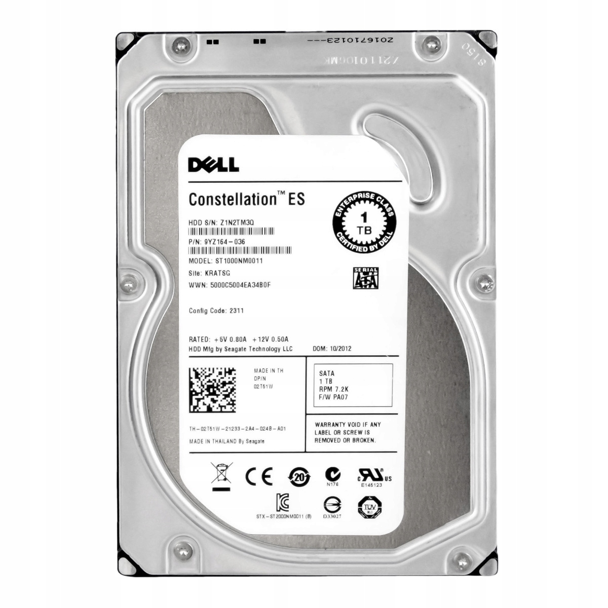 Dell 02T51W 1TB 7.2K 64MB Sata III 3.5'' ST1000NM0011