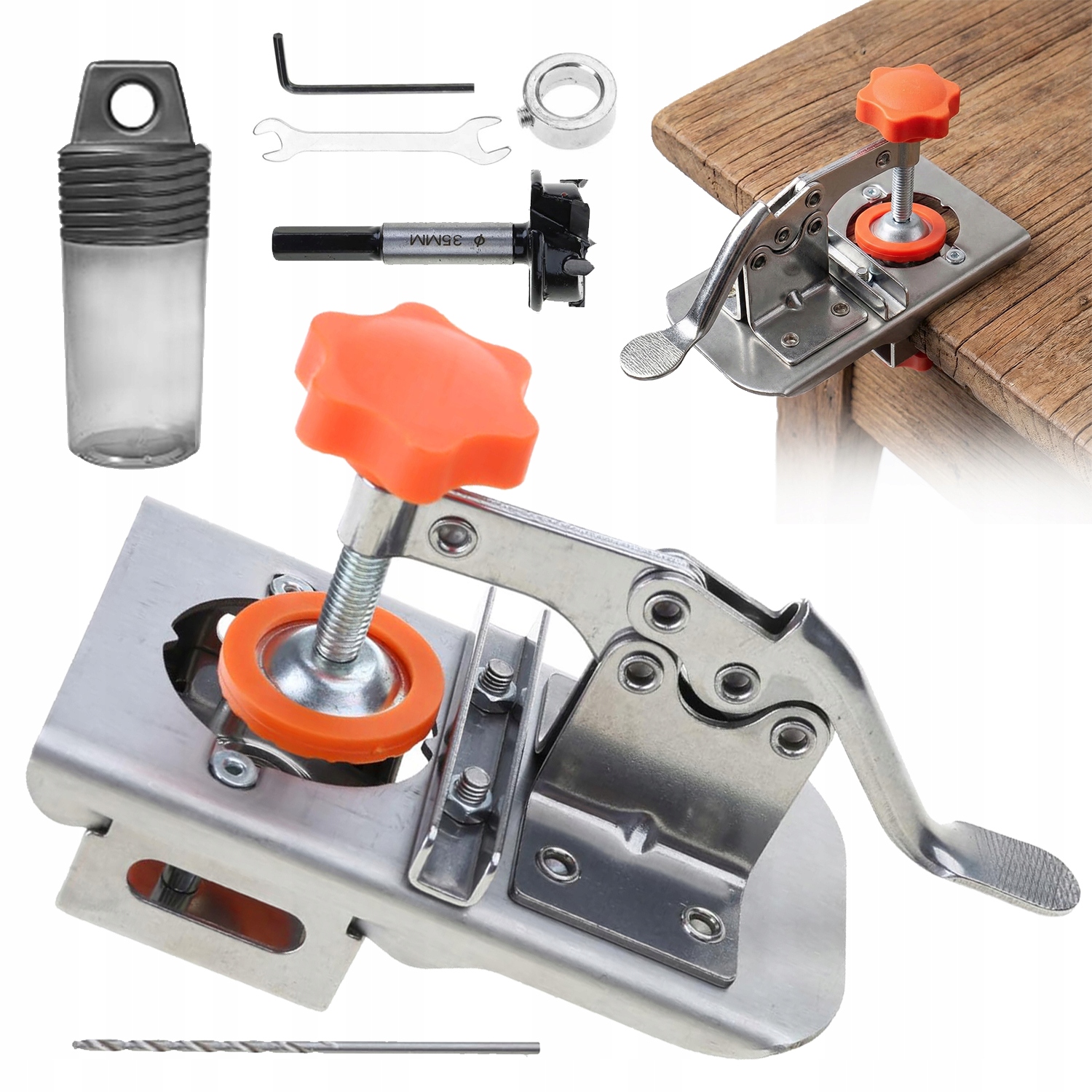 Zestaw Do Wiercenia Zawiasow 35MM Szablon Stal Nierdzewna Do Mebli Diy