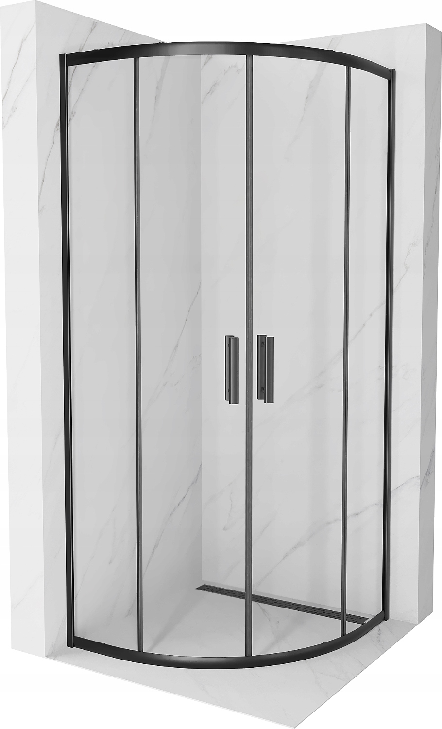 MEXEN RIO KABINA PRYSZNICOWA PÓŁOKRĄGŁ 90x90 BLACK