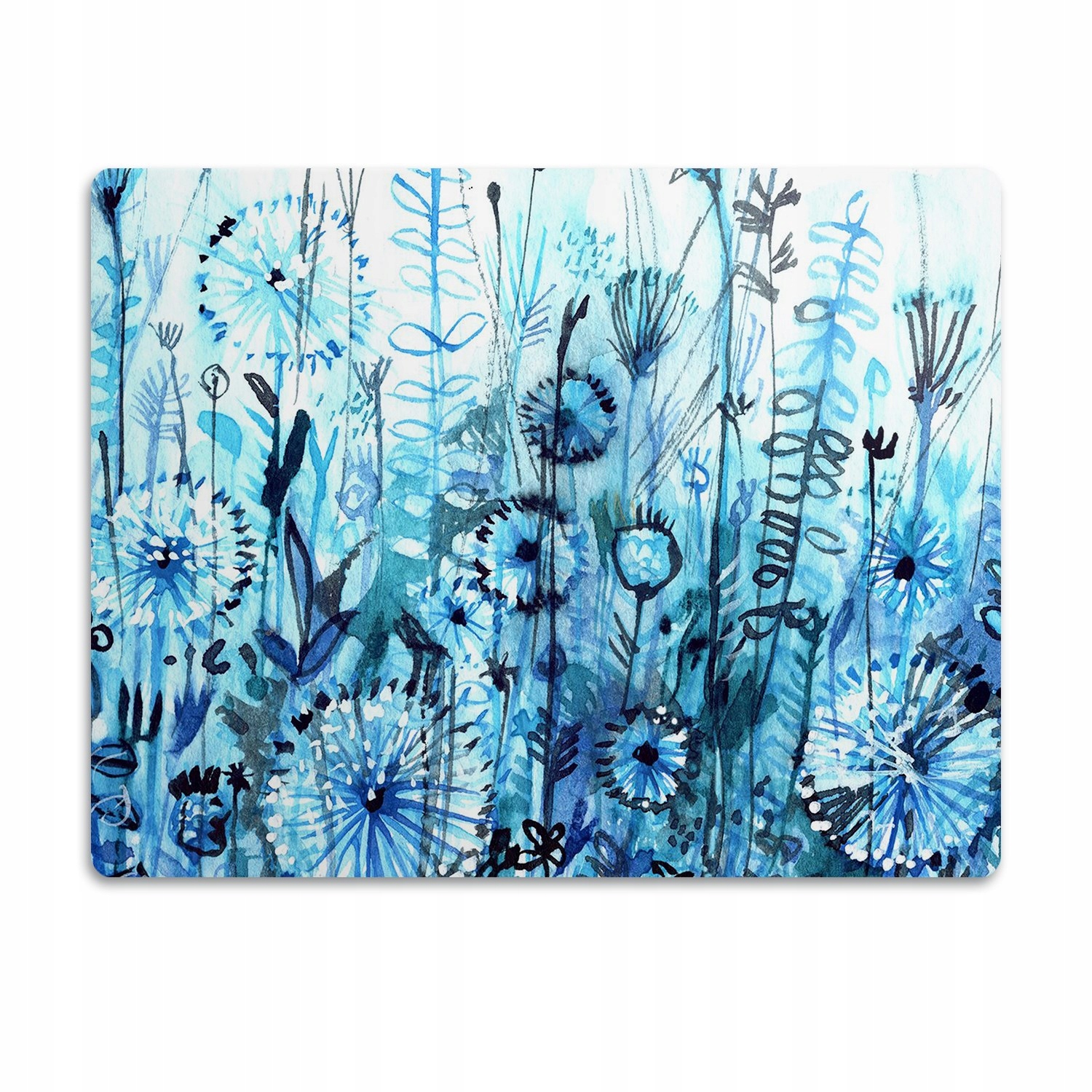 Levně Ochranná podložka pod záchod Rostliny modré 60x40