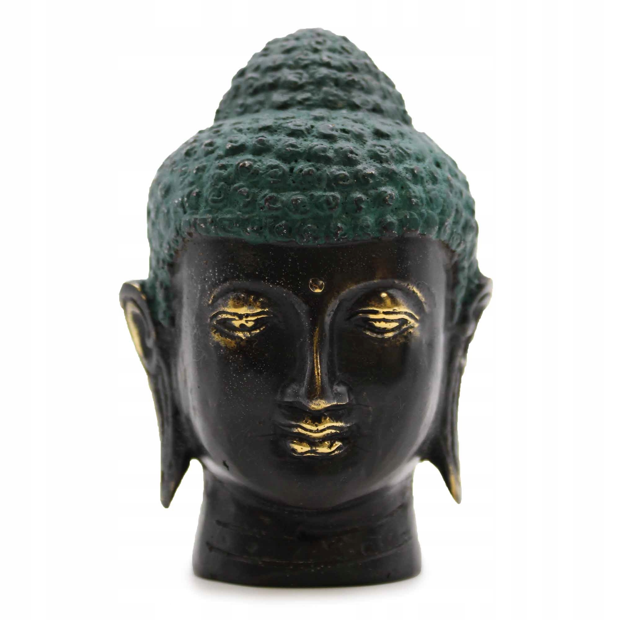 Střední antická mosazná hlava Buddhy