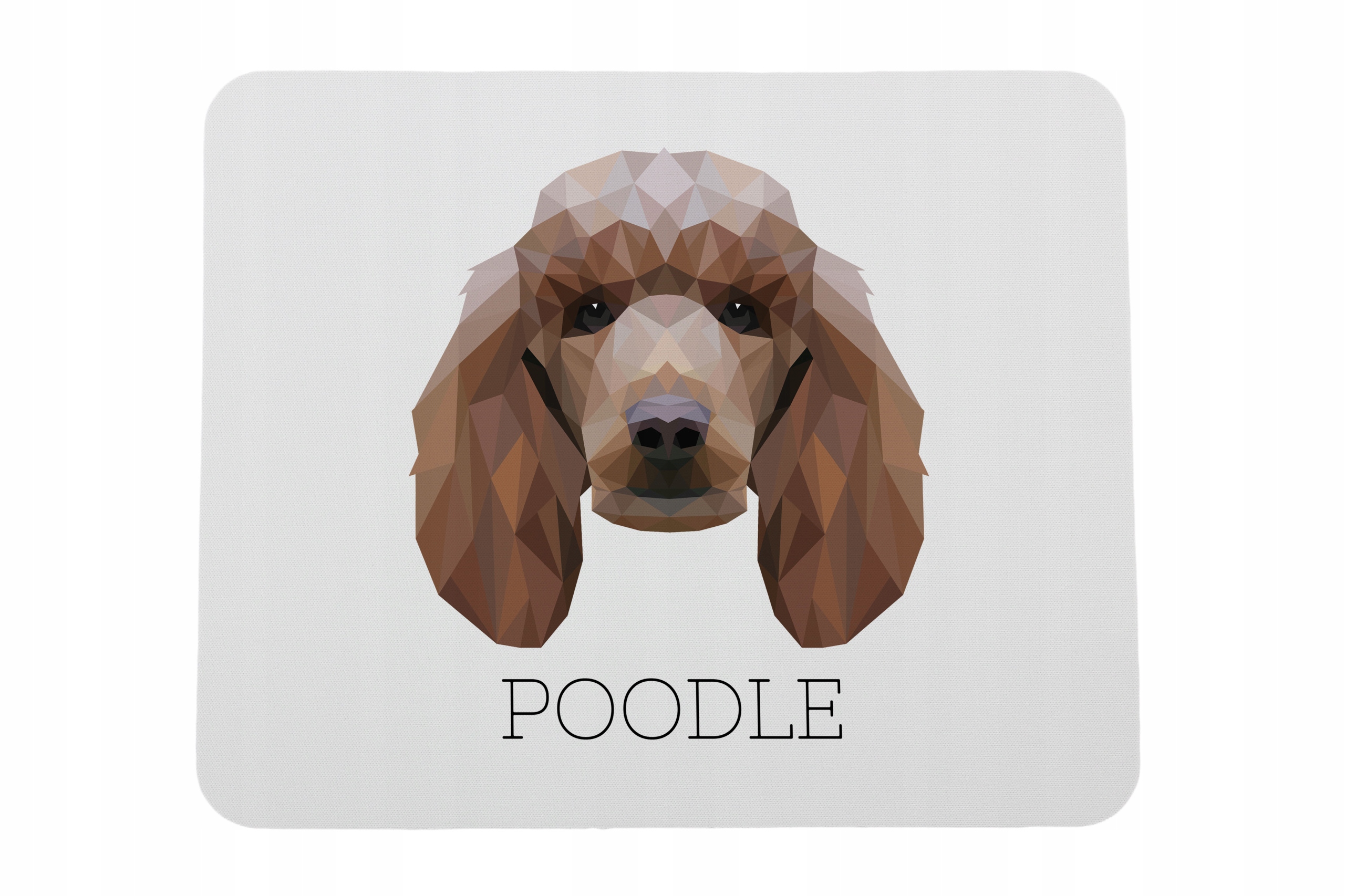 Pudel -geometryczna podkładka ze zdjęciem i napisem pod mysz Art-Dog
