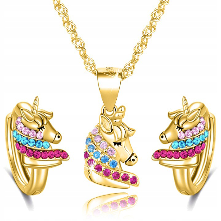 Sada stříbrných šperků stříbro 925 pozlacené, elegantní styl