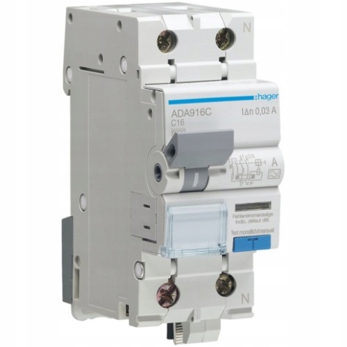 Proudový spínač Fi/ls Hager C 16A 30mA ADA916C