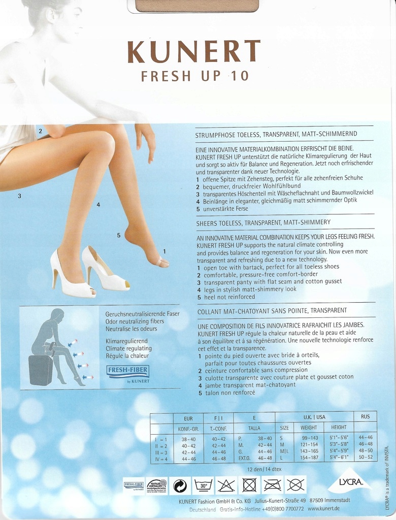 LEGINSY KUNERT CIENKA LYCRA BEZ PALCÓW BEŻ S -50% Marka Kunert