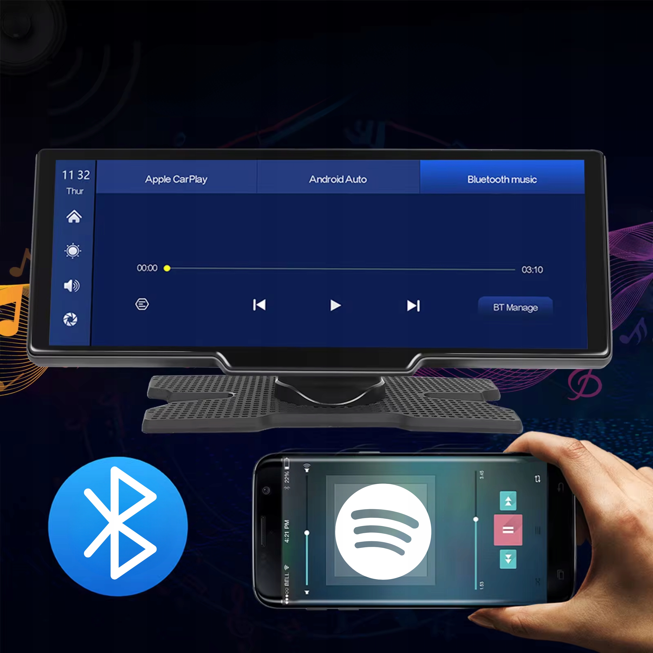 Radio Stacja Multimedialna Monitor Android Auto Apple Carplay DVR 2 Kamery Stan opakowania oryginalne