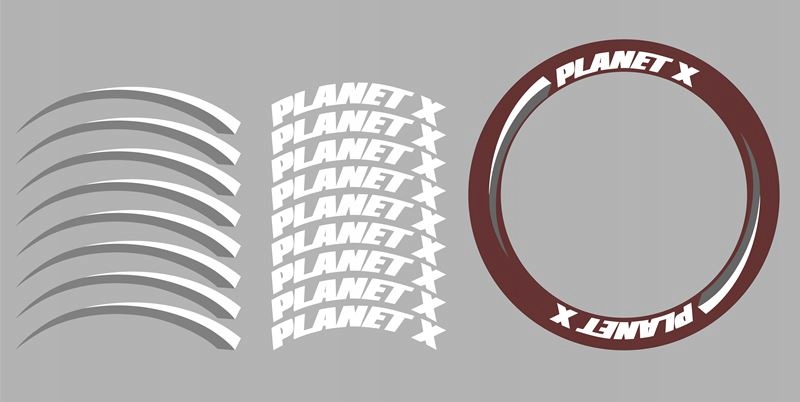 Naklejka zastępcza Planet X na obręcze zestaw