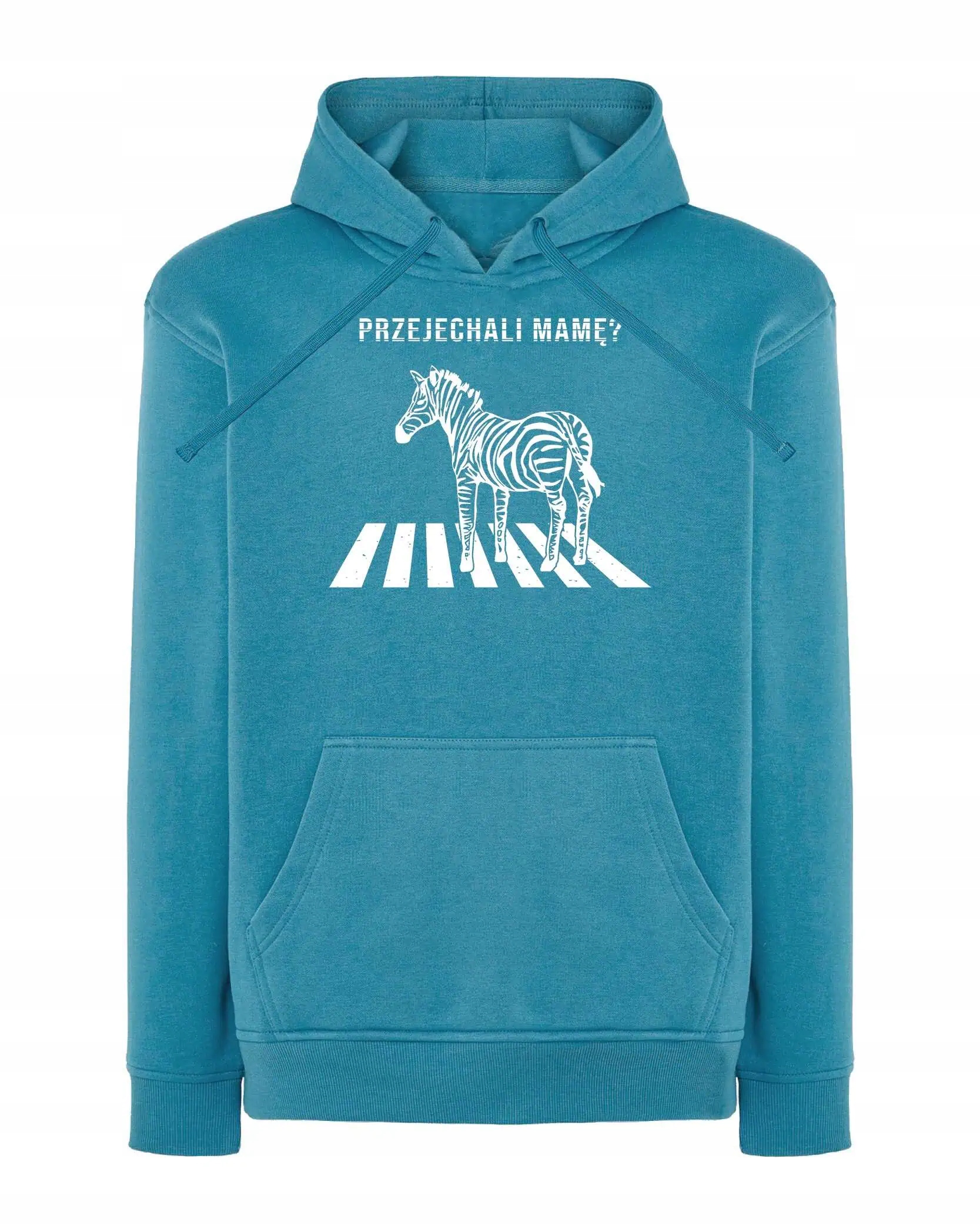 Mikina s kapucí Vtipná Zebra Černá Humor Modrá L