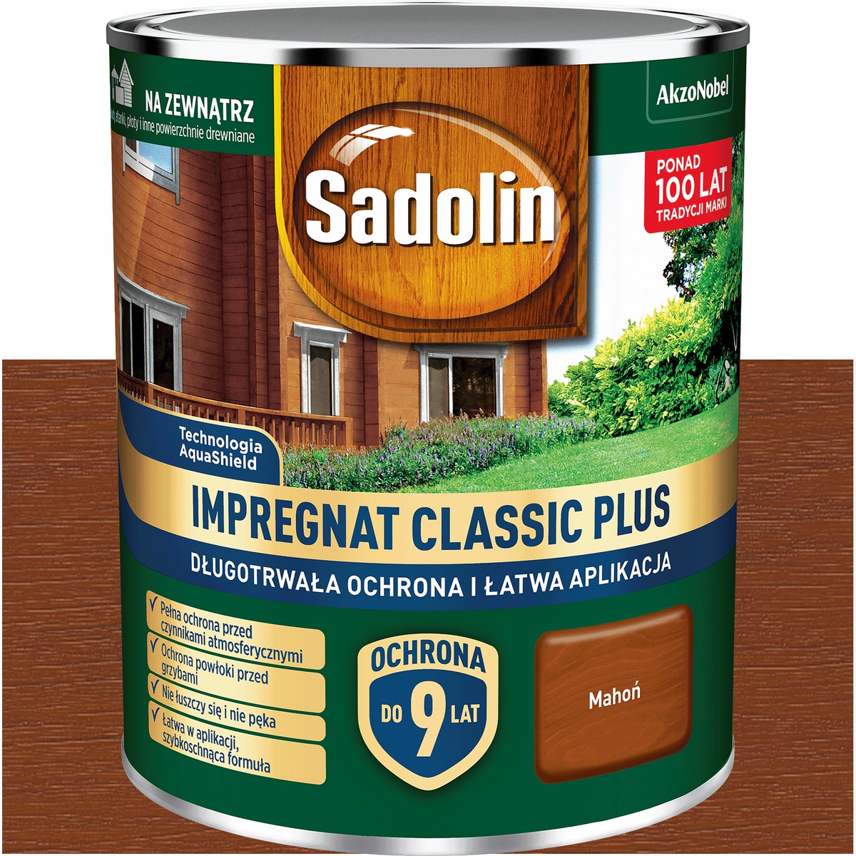 Farba Impregnát na drevo Sadolin Classic Plus Mahagón svetlohnedá 9L