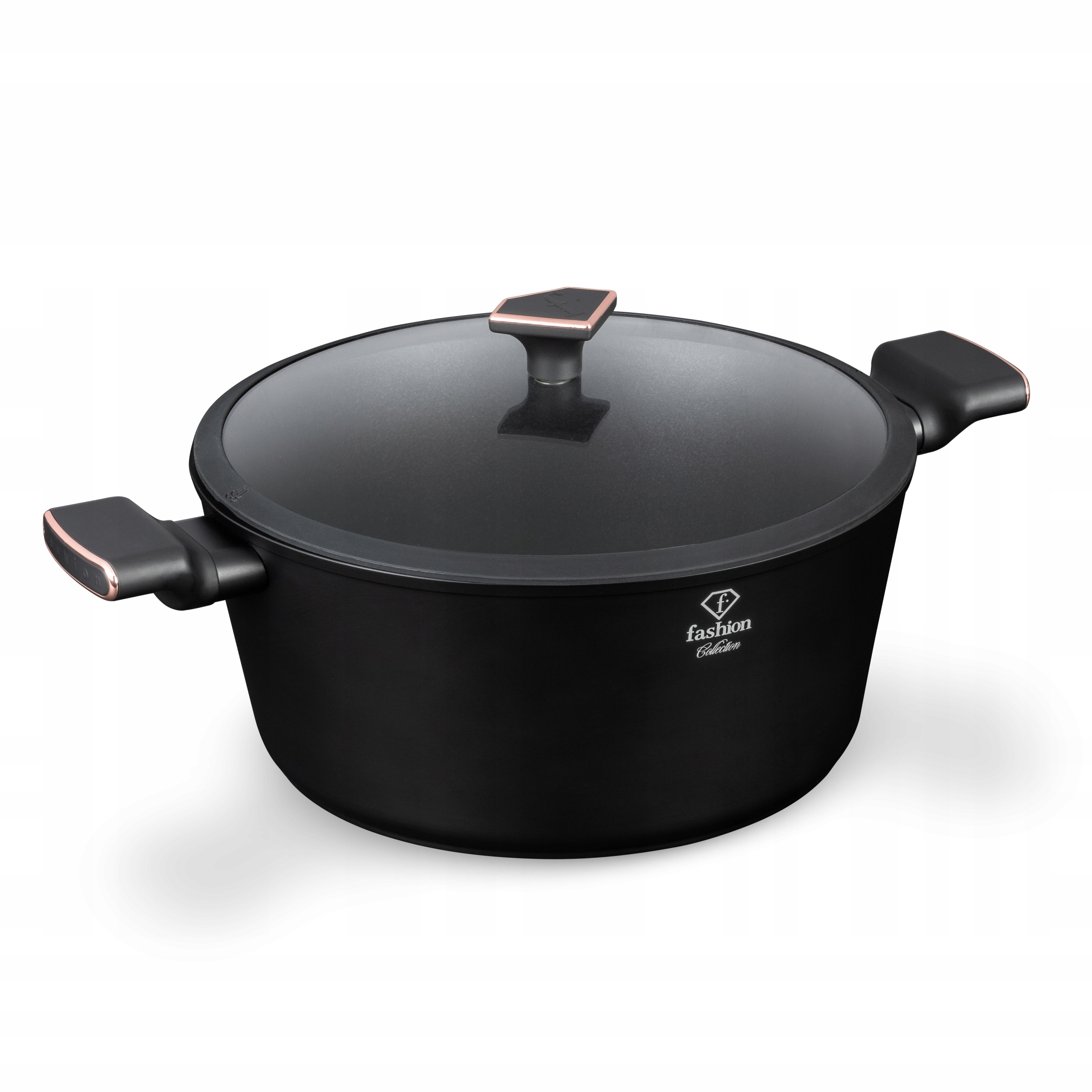 Hrniec s pokrievkou 30 cm, Fashion FTV-0040 Matte Black-Rose Gold