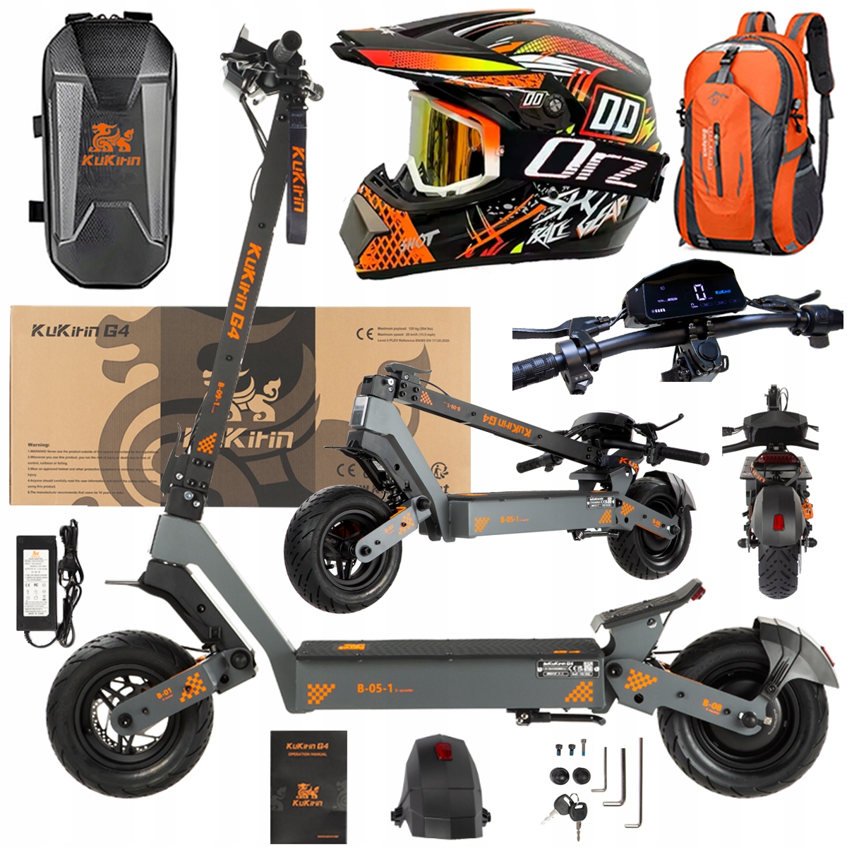 KuKirin G4 Skládací elektrická vozidla 2000W 70KM/H 60V 20Ah 75km Dárek