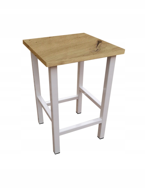 Komplet Stół 60x60 + 2x Taboret Loft DĄB ARTISAN B Długość stołu 60 cm