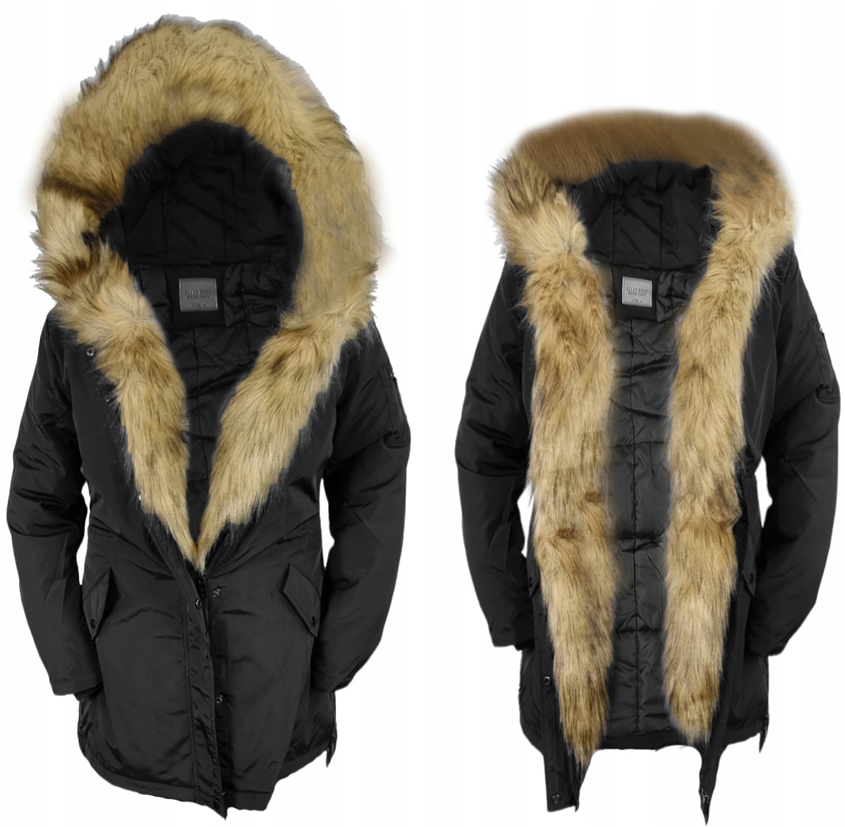 

Kurtka Zimowa Damska Długa Parka Z Futerkiem 4XL