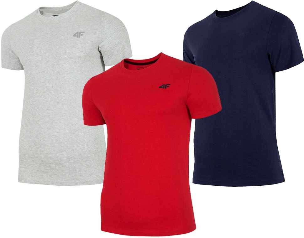 

Koszulka Męska 4F T-shirt Zestaw 3 Sztuki r.S