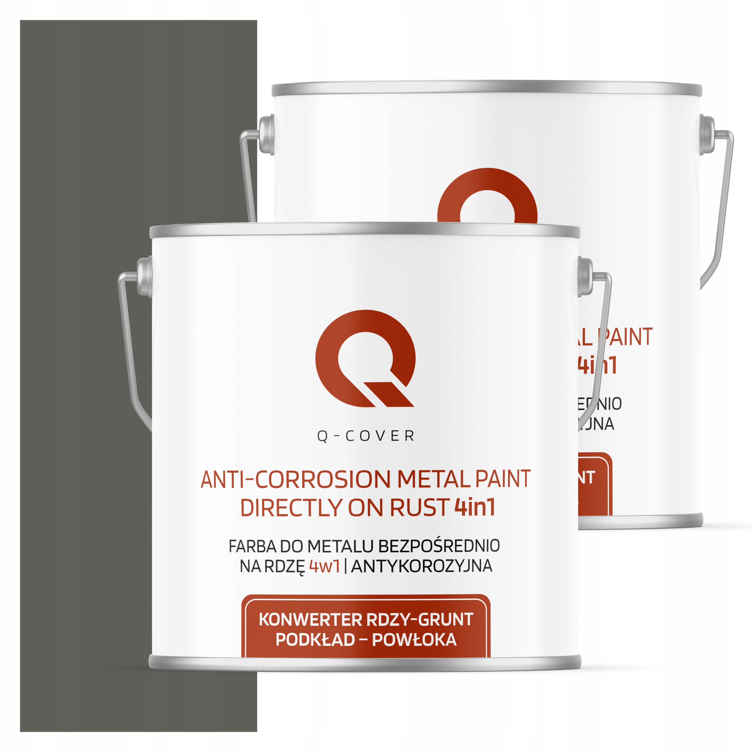 Farba Priamo na hrdzu Kov Aluminium Oceľ 5L 4v1 Mat Šedá Zelená