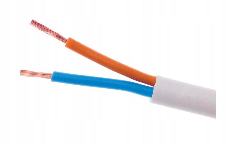 Elektrický kabel H03VV-F Omy 2x1mm2 300V Elektrokabel bílý 100 m