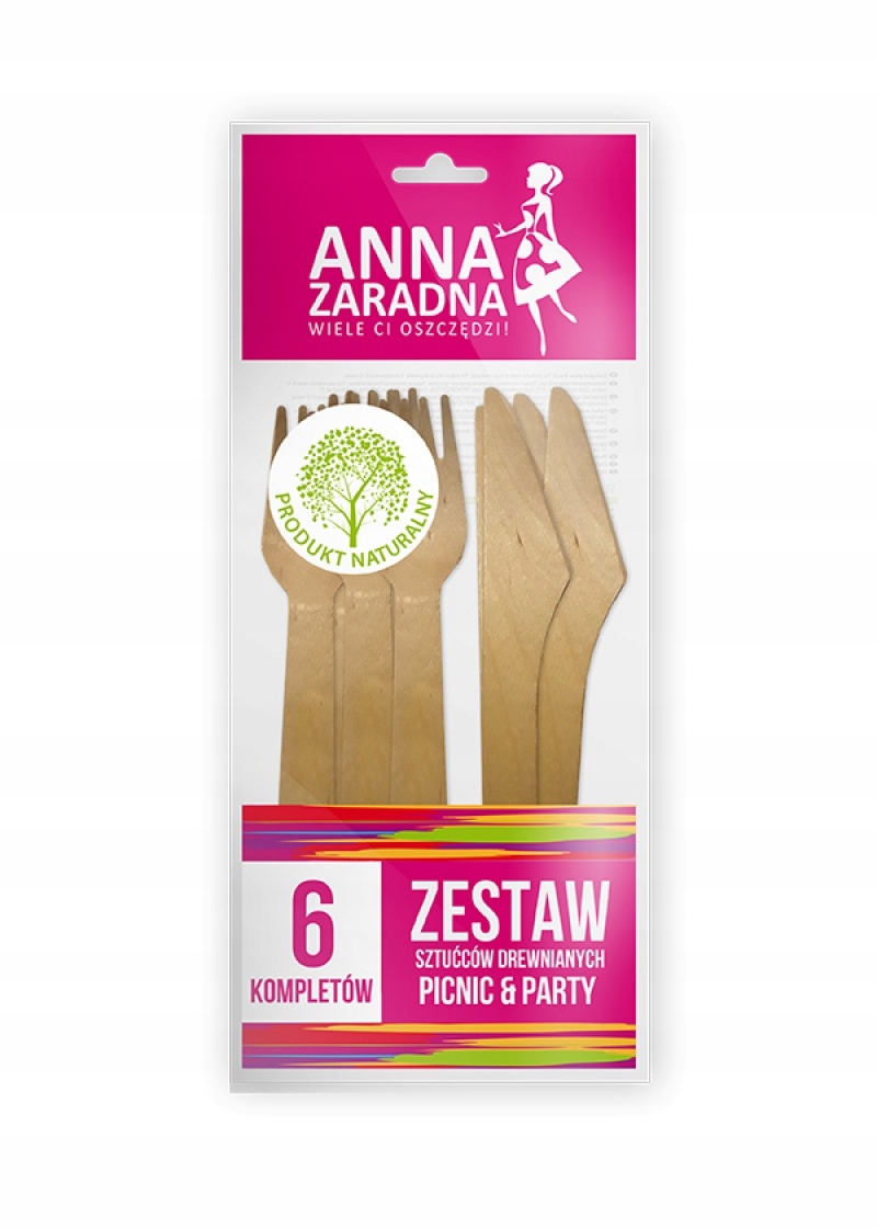 

Zestaw sztućców drewnianych 6 kompletów drewno