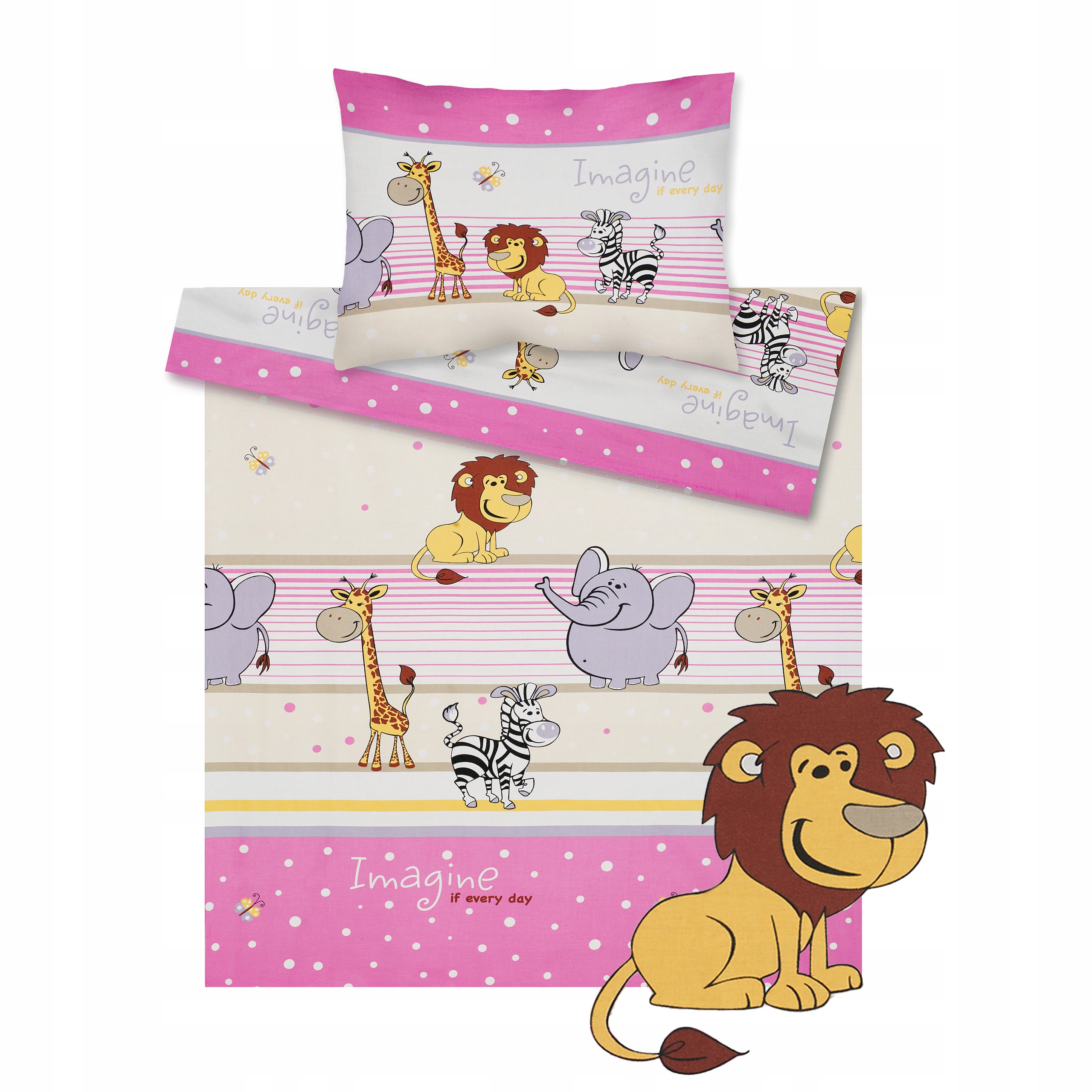 POŚCIEL DZIECIĘCA 120x90 SAFARI RÓŻ
