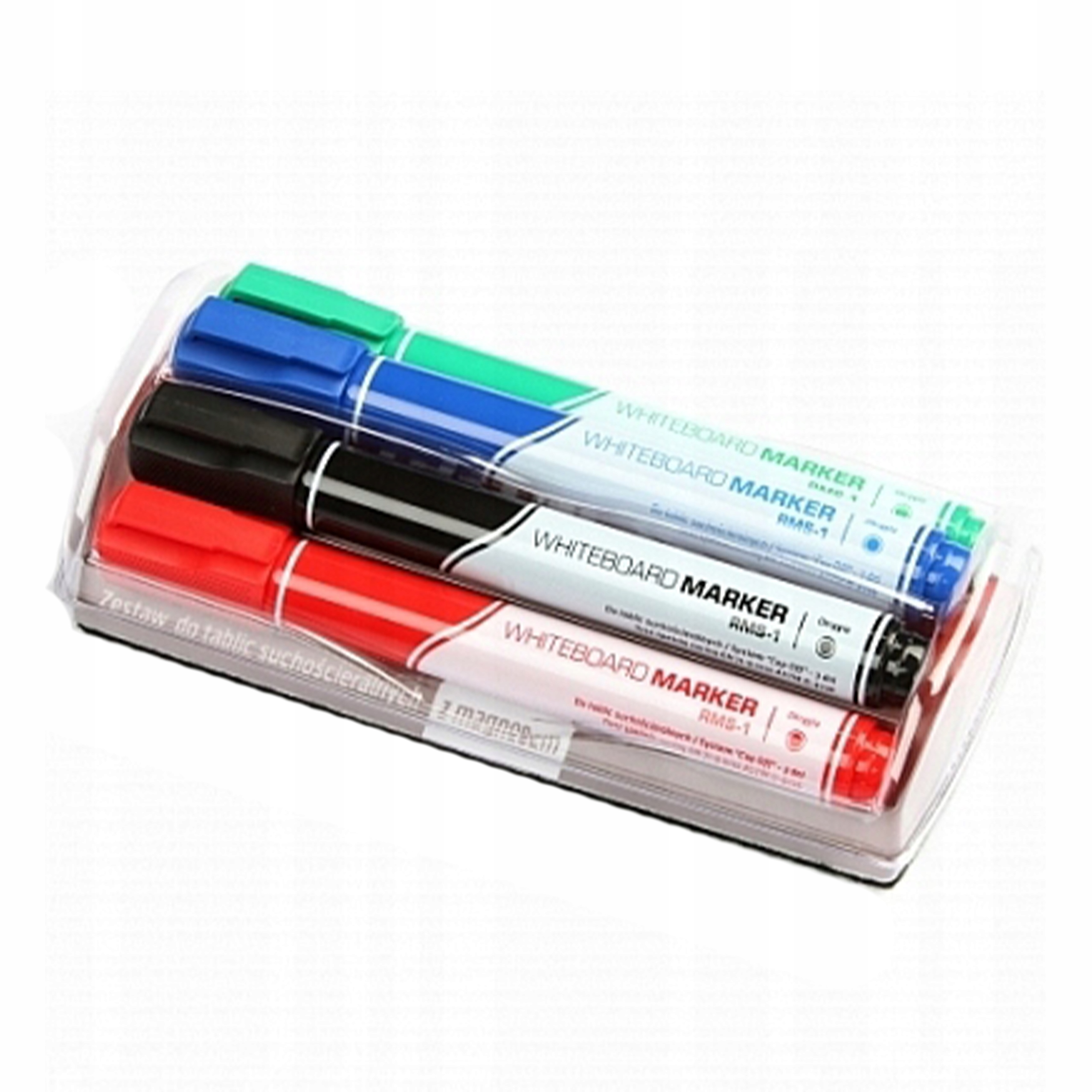 Marker SUCHOŚCIERALNY do Białej Tablicy Komplet 4 Kolory z Gąbką MARKERY Rodzaj suchościeralny