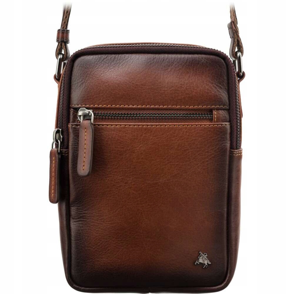 Hnědá Kompaktní Praktická Kožená Taška/Ledvinka Visconti AT-43