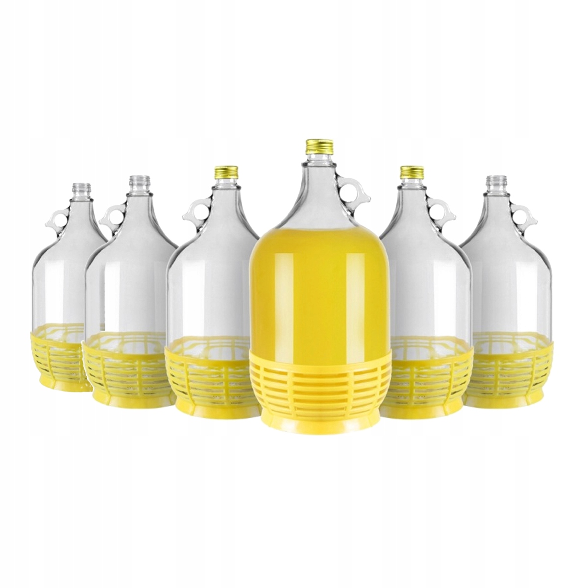 6x Dama 5L V Košíku Se Šroubovacím Uzávěrem baniak gąsior balón na víno vodku