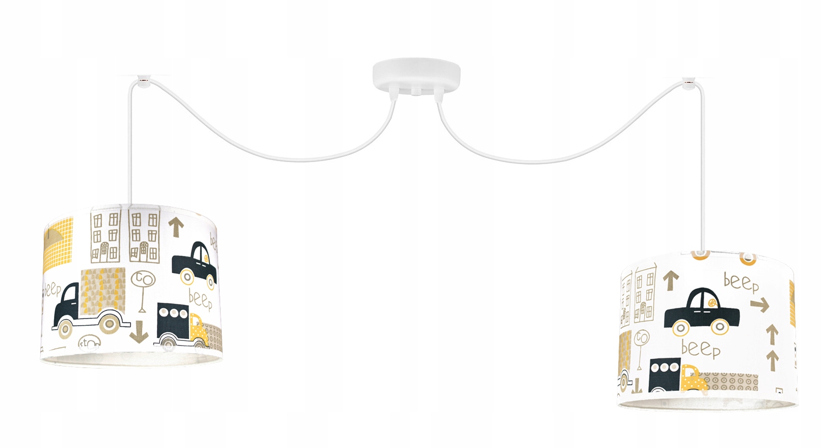 

Lampa Sufitowa Pająk Abażur Autka Żółte 2 Żyradnol