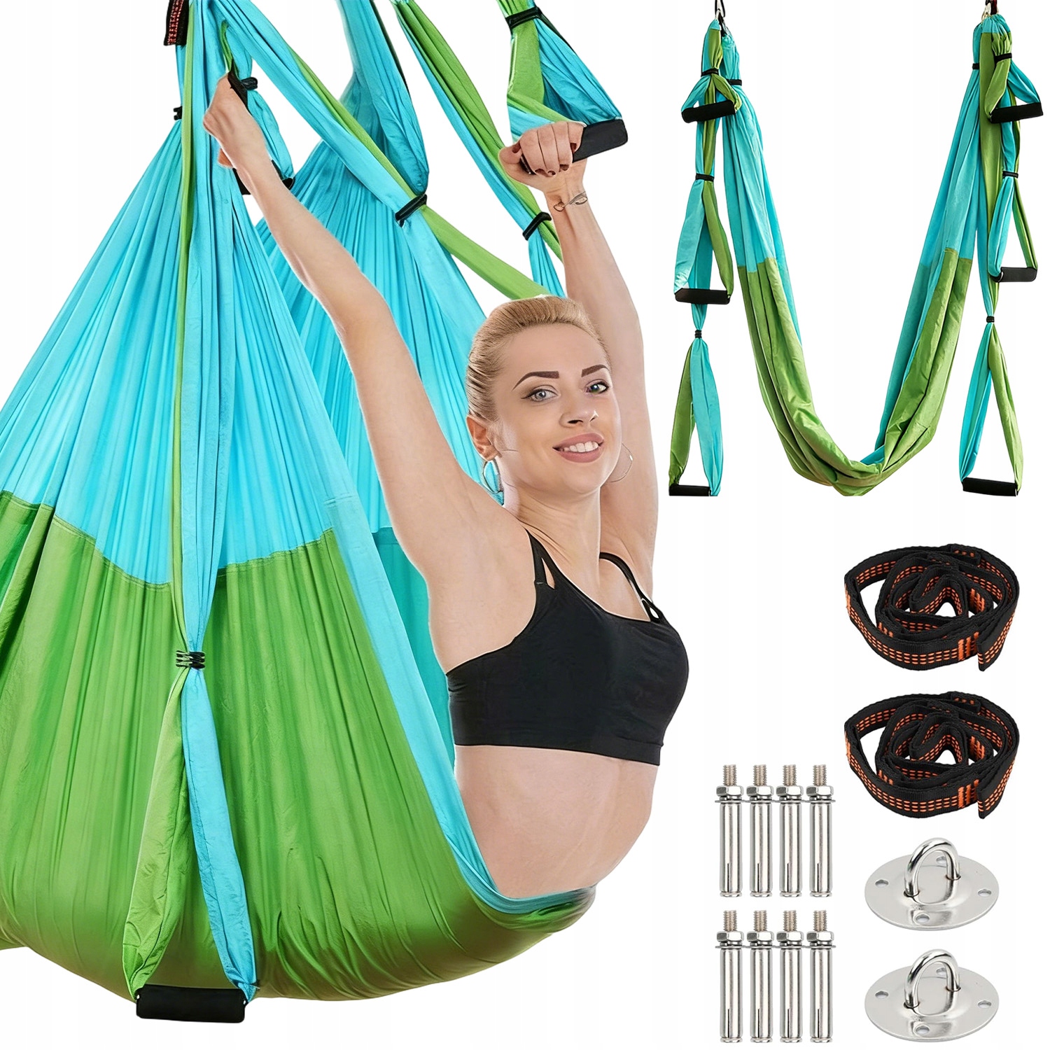 Houpací Síť Na Vzduchovou Jógu S Nastavitelnou Výškou, Nosnost 200 Kg, Fitness