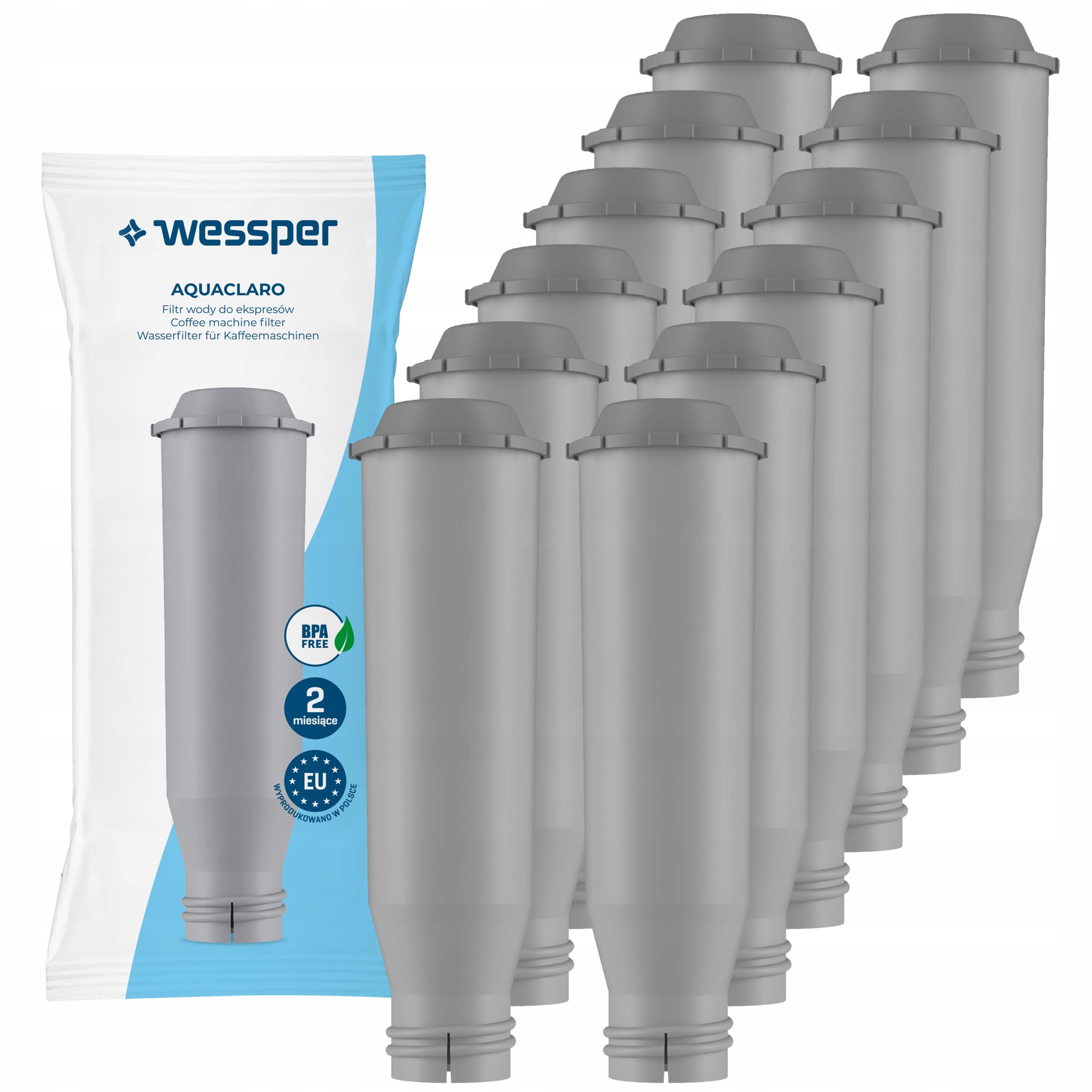 12 x vodní filtr Wessper AquaClaro pro kávovar Krups Nivona náhrada