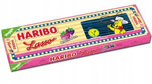Levně Haribo Lasso Malina/ ostružina 65 cm 50 Ks 3,5 kg Německo