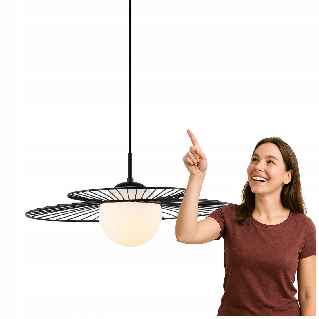 Moderní závěsná lampa Sarah černá 1x E27 Italux
