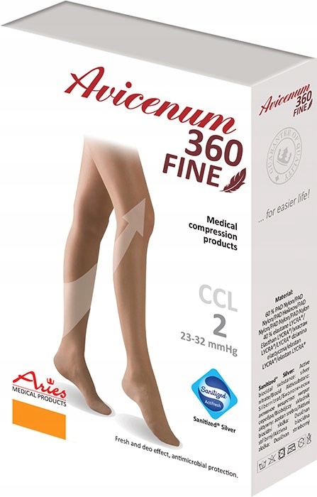 

Aries Avicenum Pończochy Fine 360 Czarne 2 Stopnia