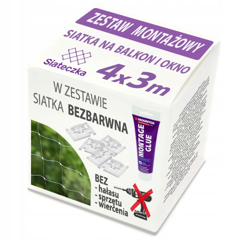 

Zestaw Siatka Balkonowa Przeciw Ptakom Gołębie 4x3