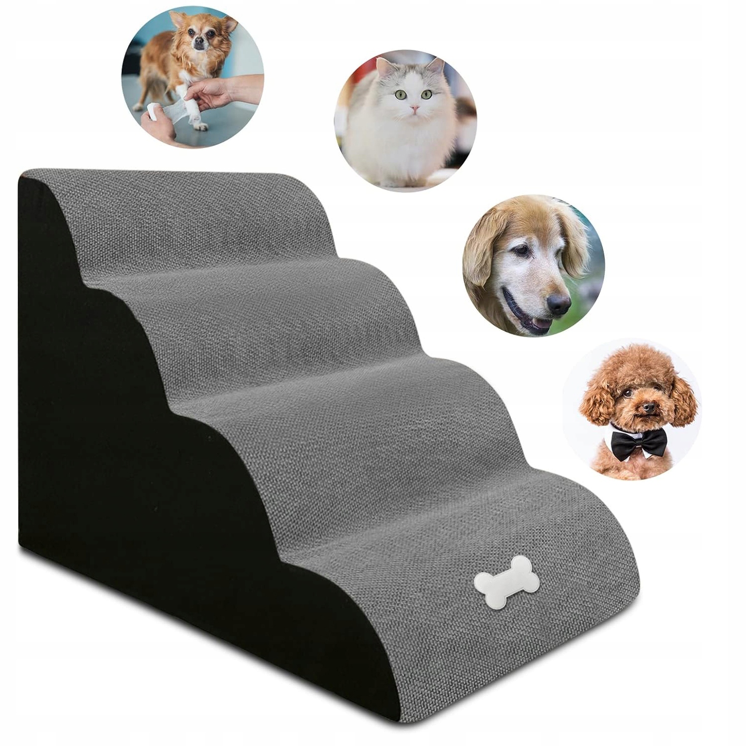 Levně Schody Pro Psa Schůdky Pro Psa Nebo Kočku Rampa Plošina 3 Stupně Velké 50 CM