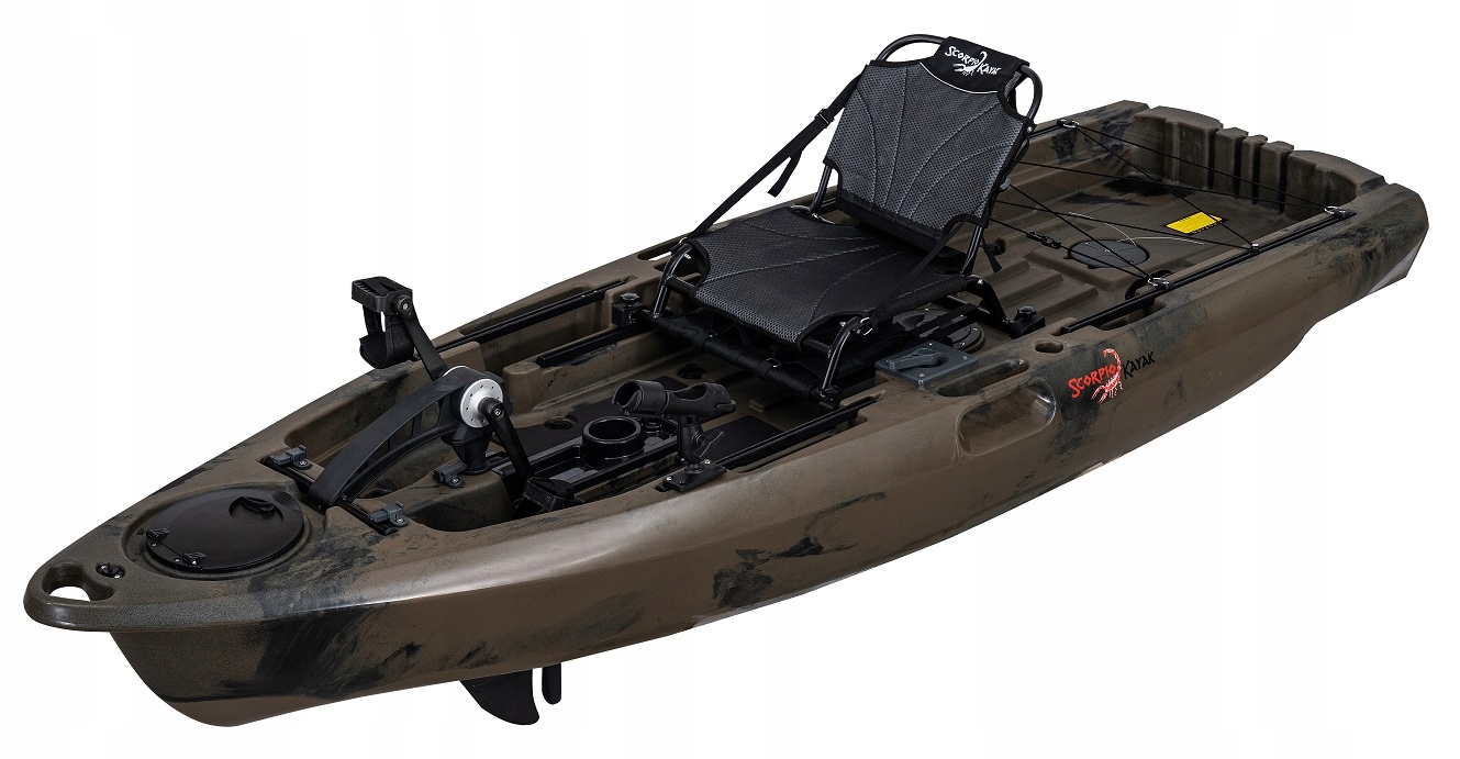 Stabilny Kajak Wędkarski Pedal Fish 95 Z Napędem Nożnym Pawęż