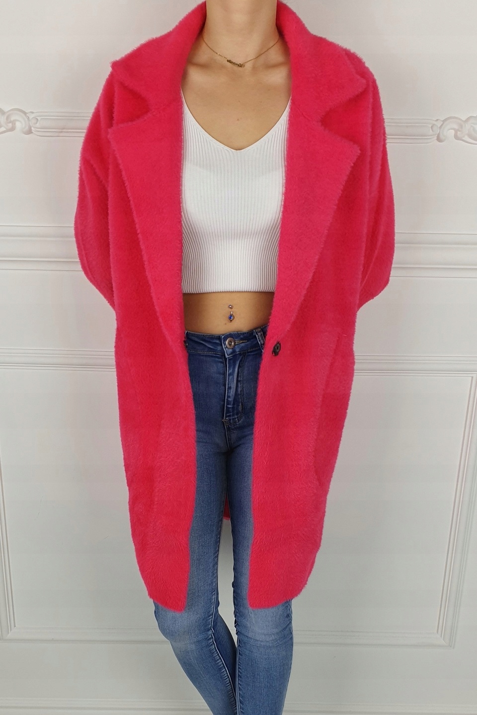 ALPAKA PŁASZCZ DAMSKI DAMSKA WEŁNA KOŁNIERZ KOLORY Rękaw długi rękaw