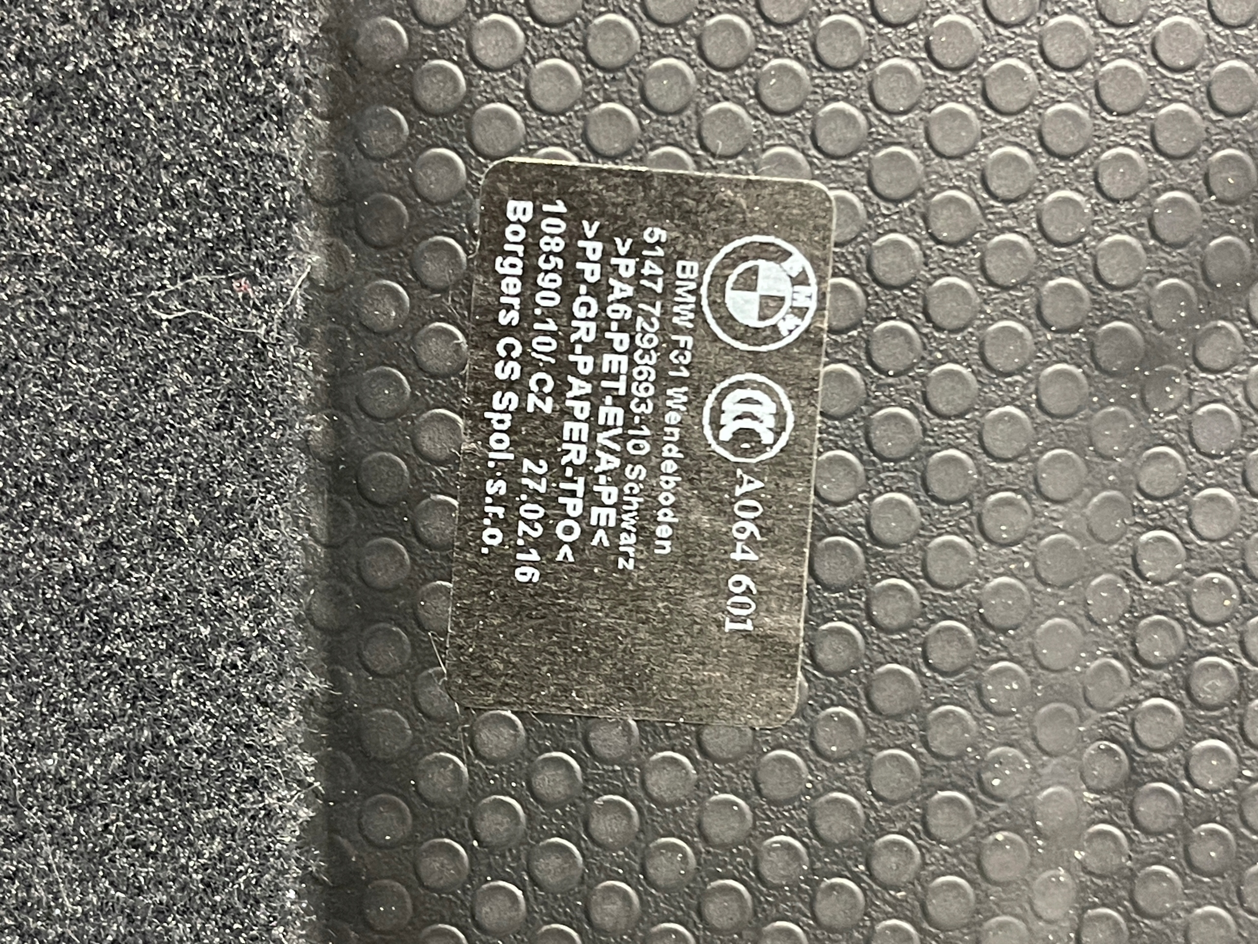 BMW F31 floor mats boot 7293693