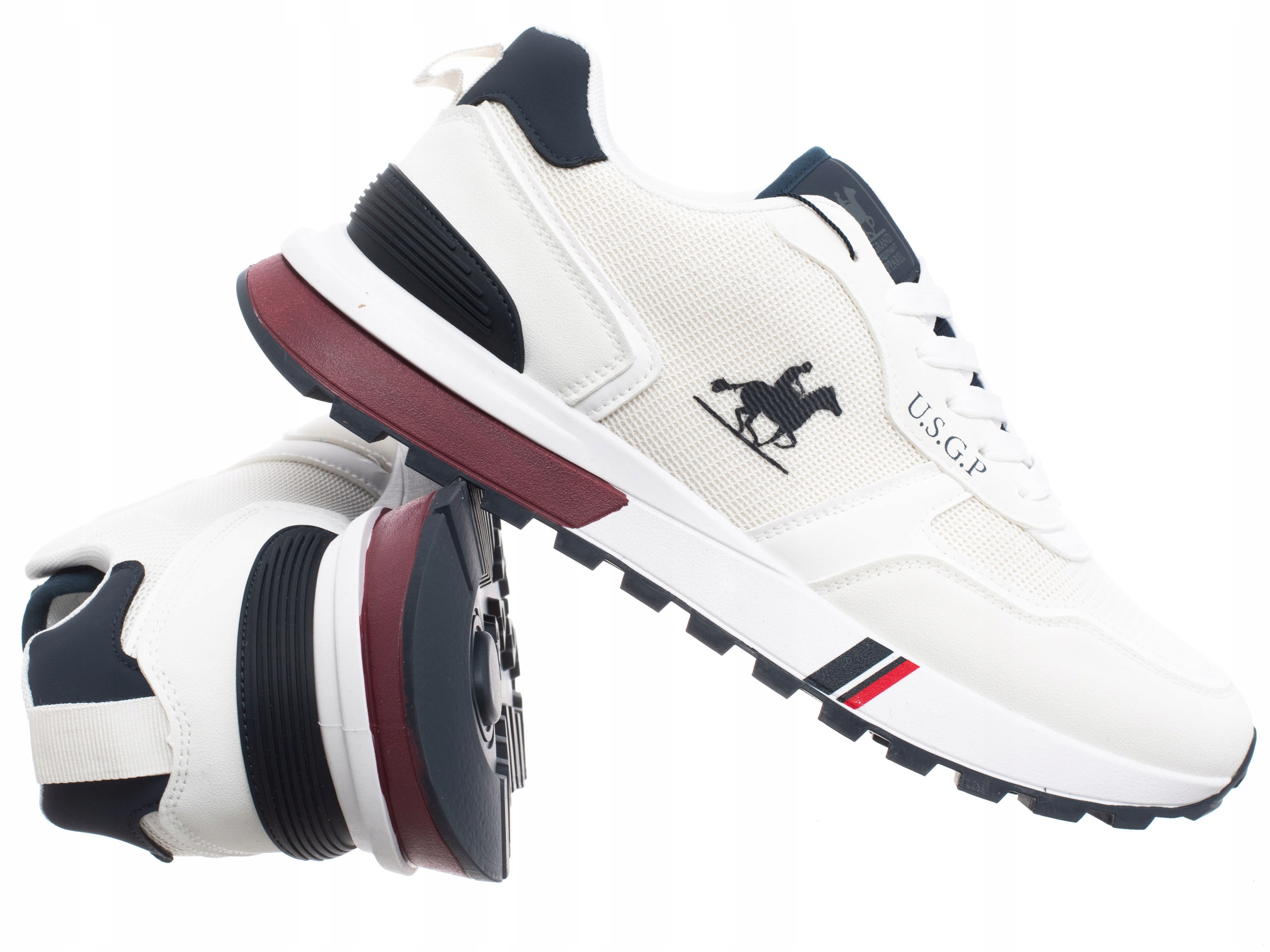 U.s. Grand Polo Buty Męskie sportowe sneakersy niskie białe z logo