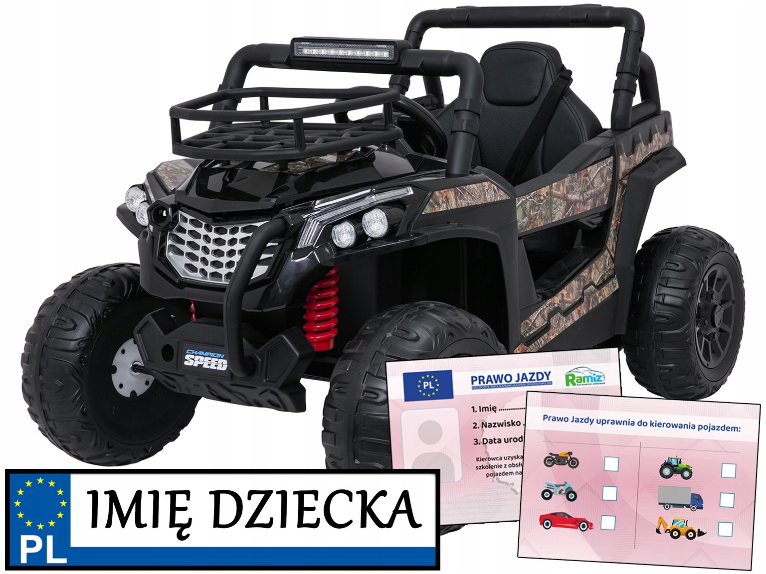 Duże I Mocne auto na akumulator dla 2 dzieci Utv Lift pilot 2 silniki
