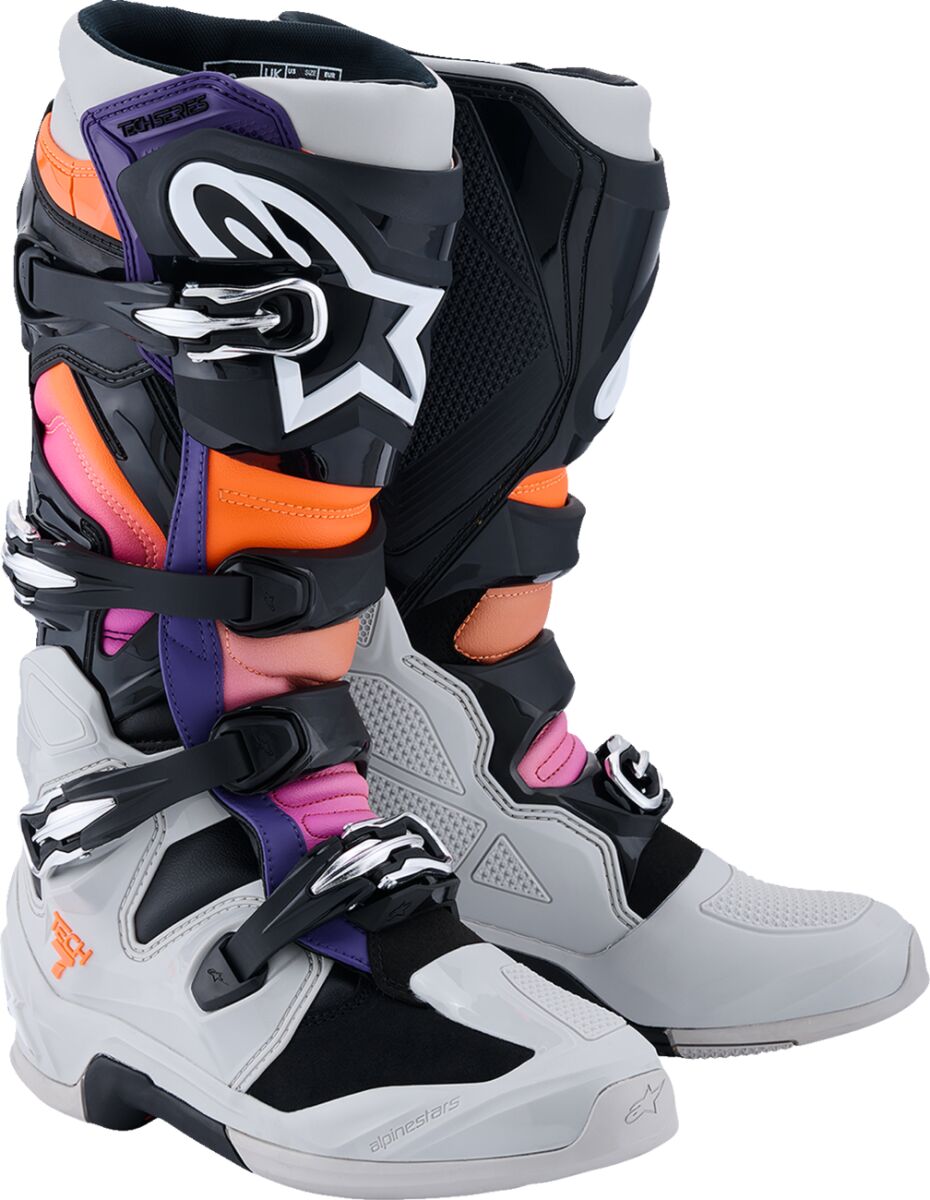 Motokrosové Topánky Alpinestars Tech 7 Čierno/sivé/oranžové, Veľkosť 47 (12)