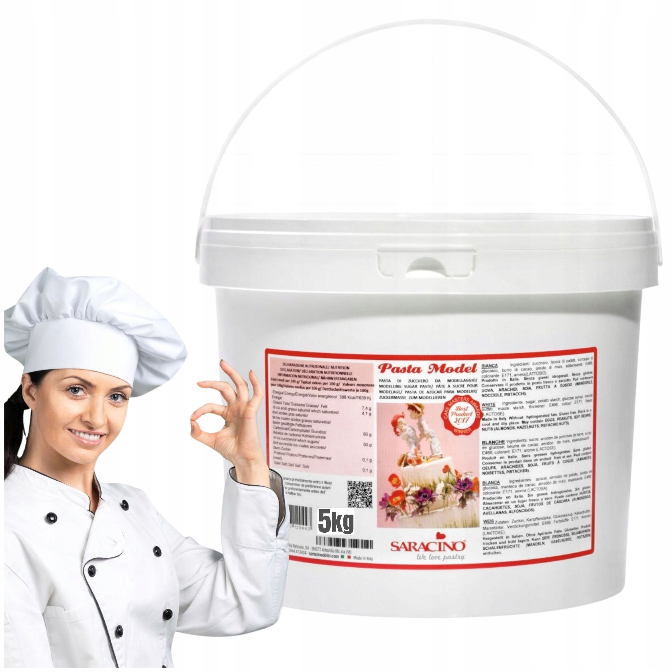 Masa Cukrowa Włoska 5 kg Lukier Plastyczny Do Modelowania Figurek Saracino