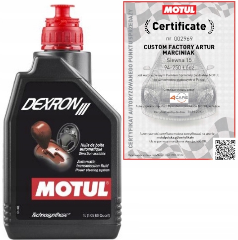 

Motul Atf III Dexron III 1L Olej Przekładniowy