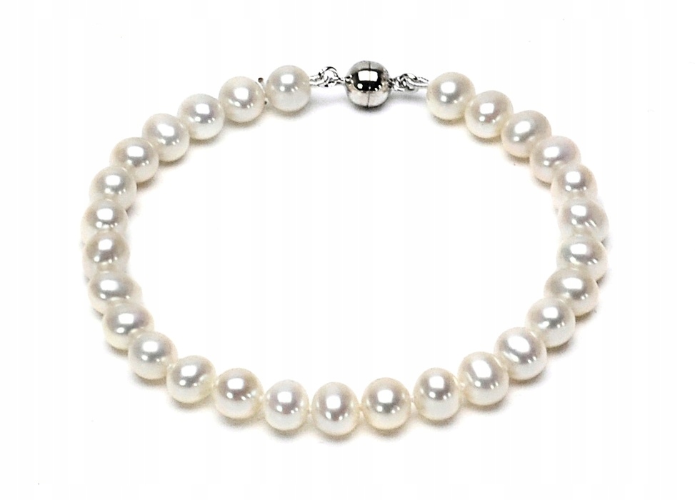 PERŁY 6-6,5 MM - BRANSOLETA ZAPIĘCIEM MAGNETYCZNYM
