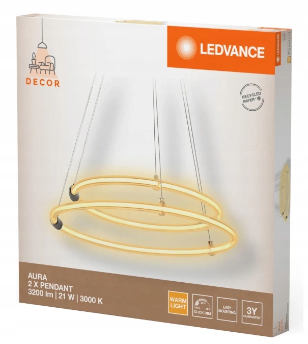 Ledvance Decor Aura, 2-světelné závěsné svítidlo