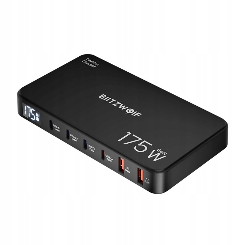 Stacja Ładująca Blitzwolf BW-S30 6W1 4xUSB-C 2xUSB 175W Szybkie Ładowanie