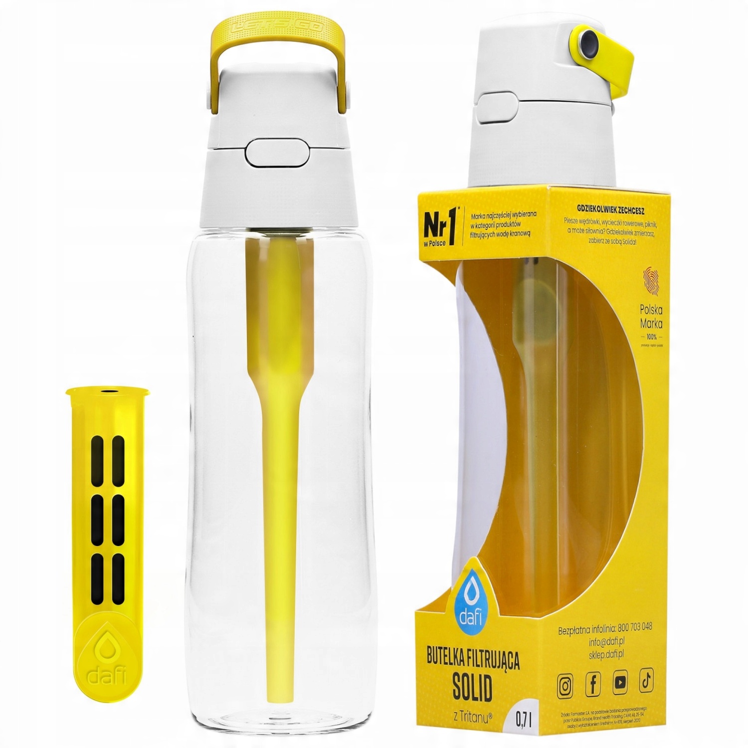 

Butelka filtrująca Dafi Solid 0,7 l Żółta Cytryna