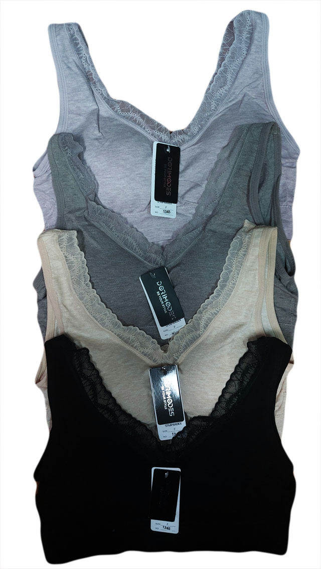 Top damski Biustonosz BEZSZWOWY UNIWERSALNY VISCOSA z WKŁADKĄ PLUSSIZE Kolor wielokolorowy