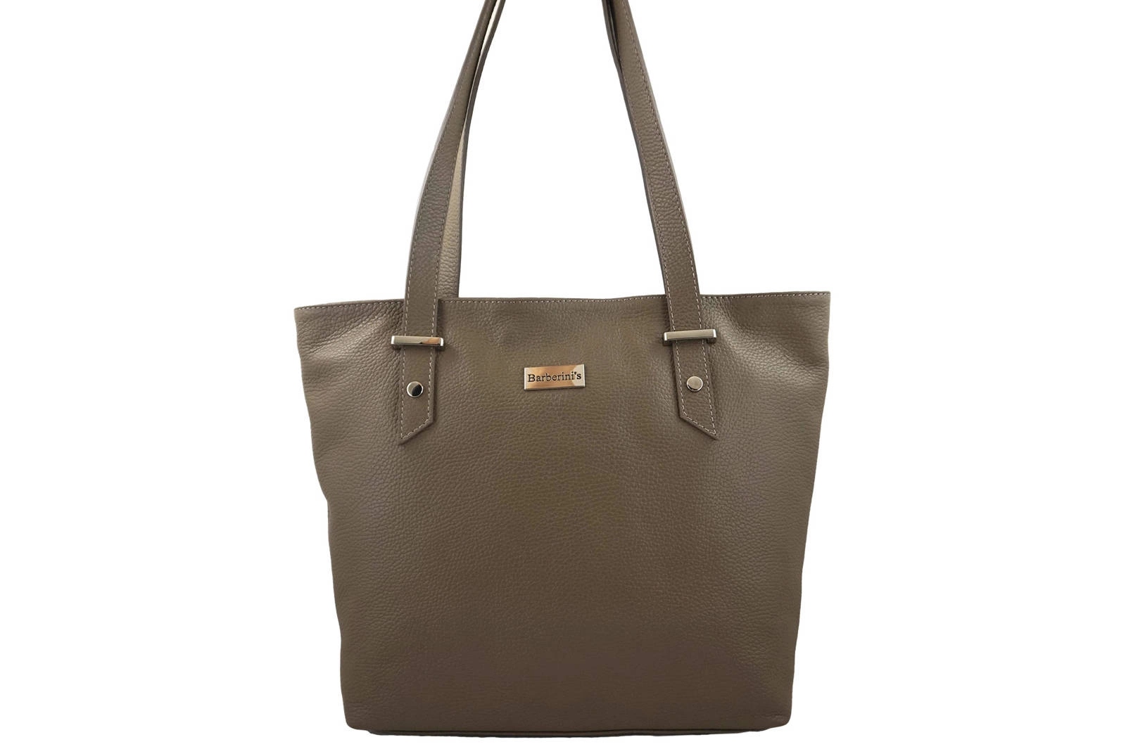 Velká dámská italská kožená kabelka A4 Shopper Bag béžová tmavá